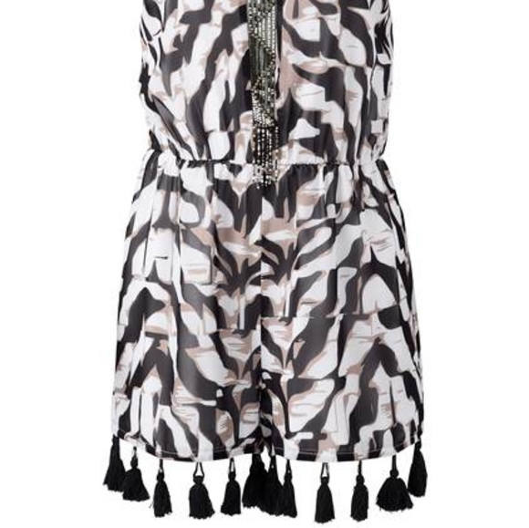 Beaded Animal Print Romper - Picture 2 of 4